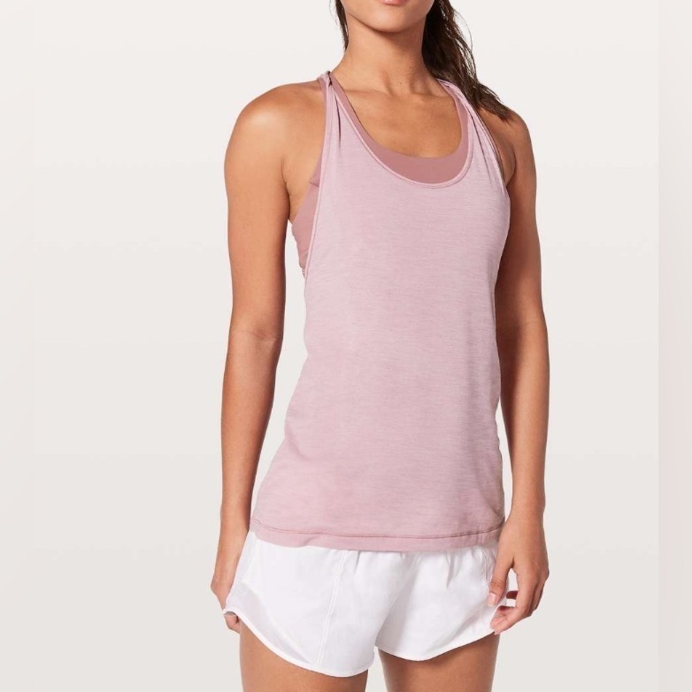 Lululemon Twist & Toil Tank Heathered Rose Blush in size 4